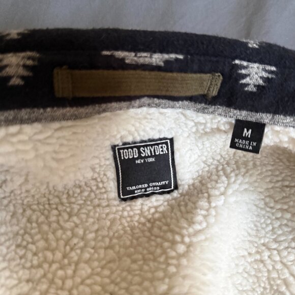 Todd Snyder Aztec Japanese Basecamp Sherpa lined Snap Shirt Jacket medium $298 - Picture 5 of 5